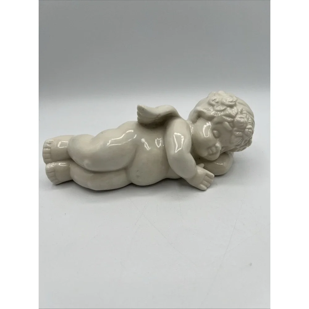 Vintage Porcelain Cherub Sleeping Angel Shelf Sitter, Vintage JCPenney 7